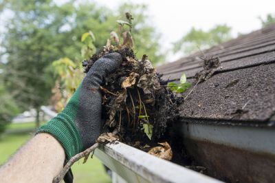 Cleaning a Residential Gutter